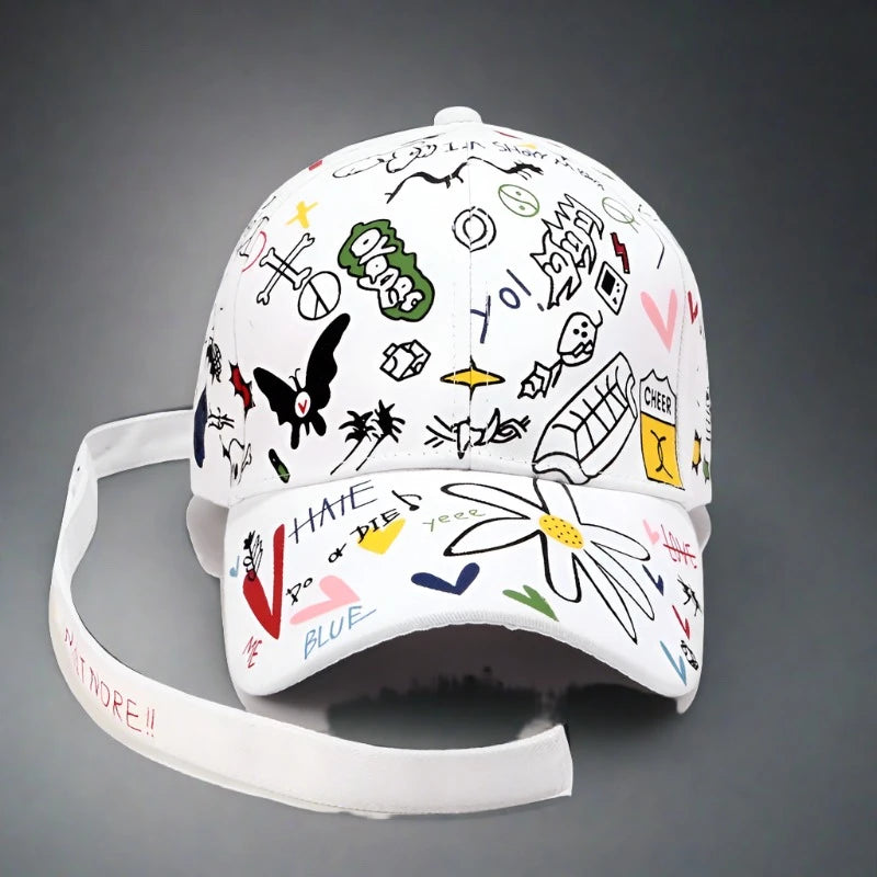Graffiti Print Baseball Caps