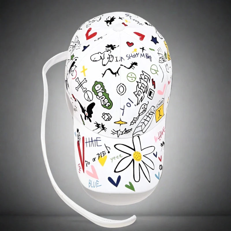 Graffiti Print Baseball Caps