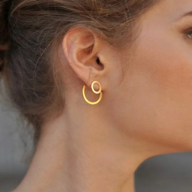 Double Circle Stud Earrings