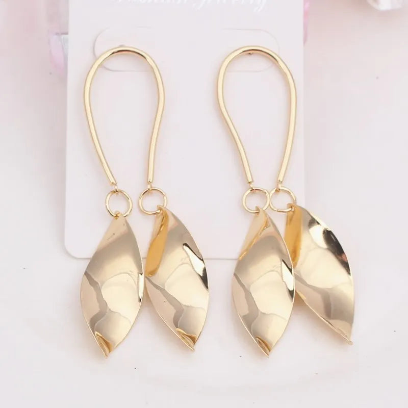 Double Leaves Drop Earring