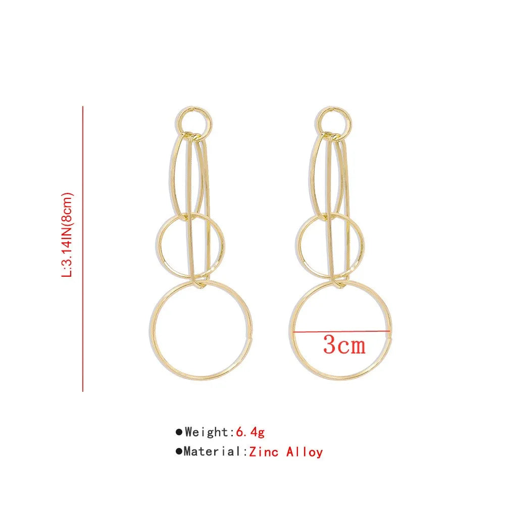 Long Dangling Simple Hollow Drop Earrings