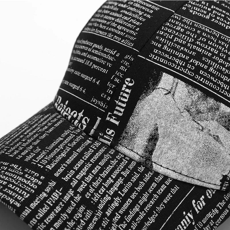 Newspaper Pattern Baseball Caps