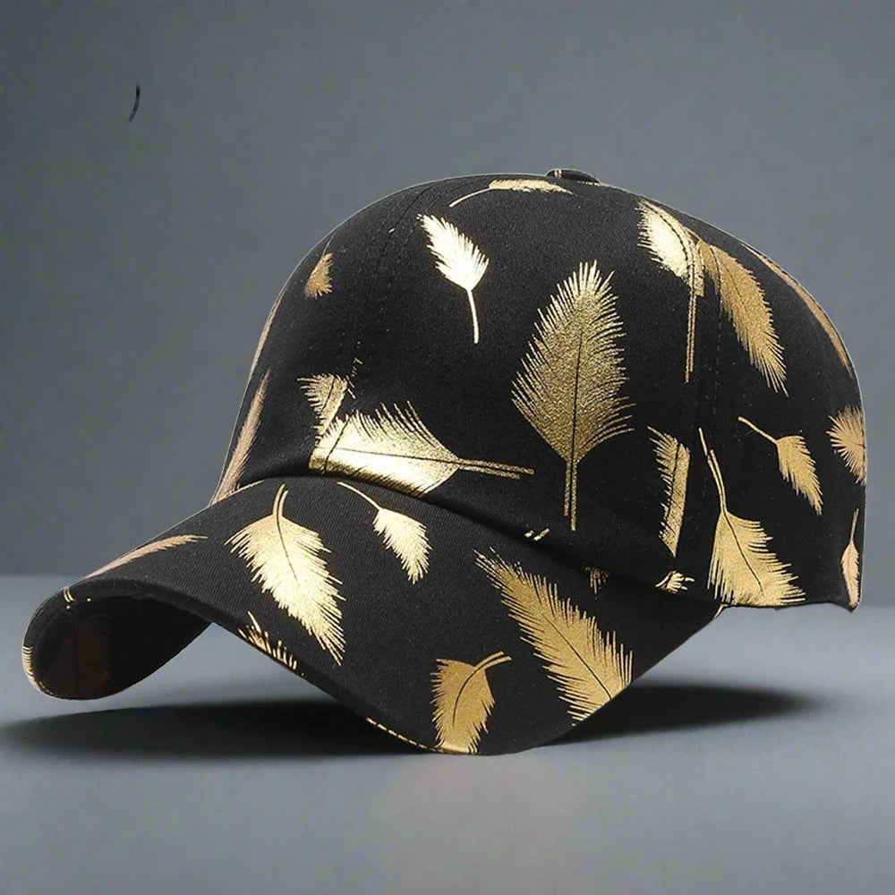 Feather Bronzing Print Baseball Cap