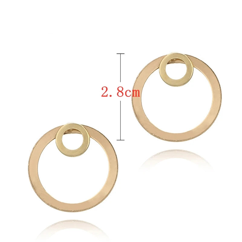 Double Circle Stud Earrings