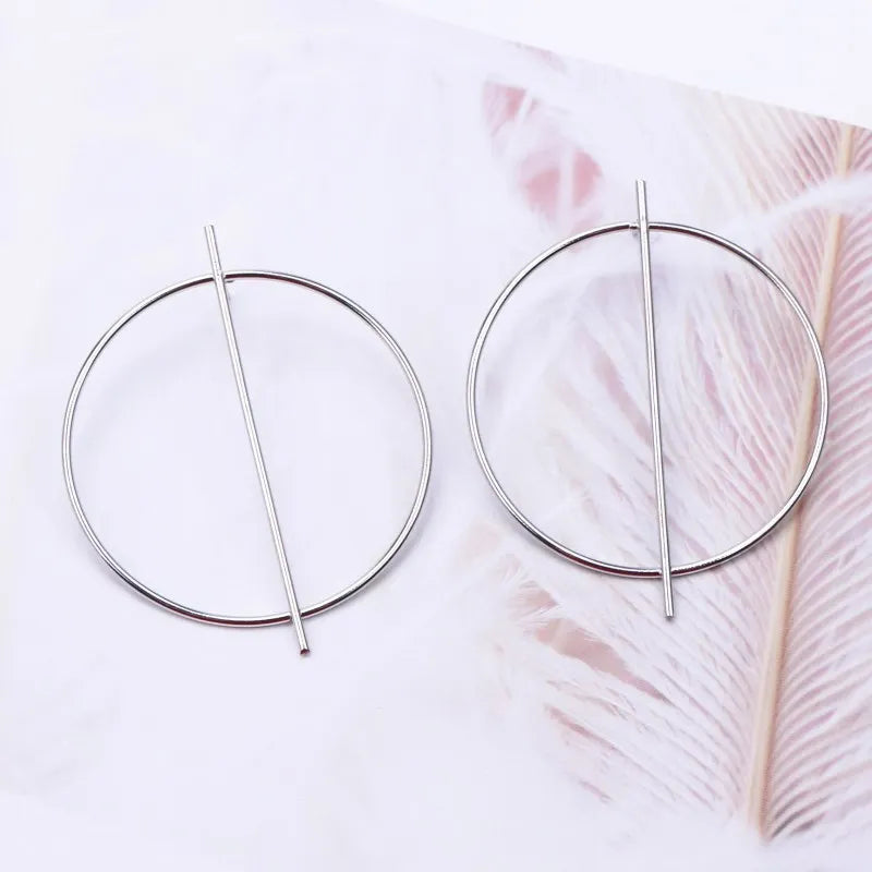 Exaggerated Circle Round Drop Earrings