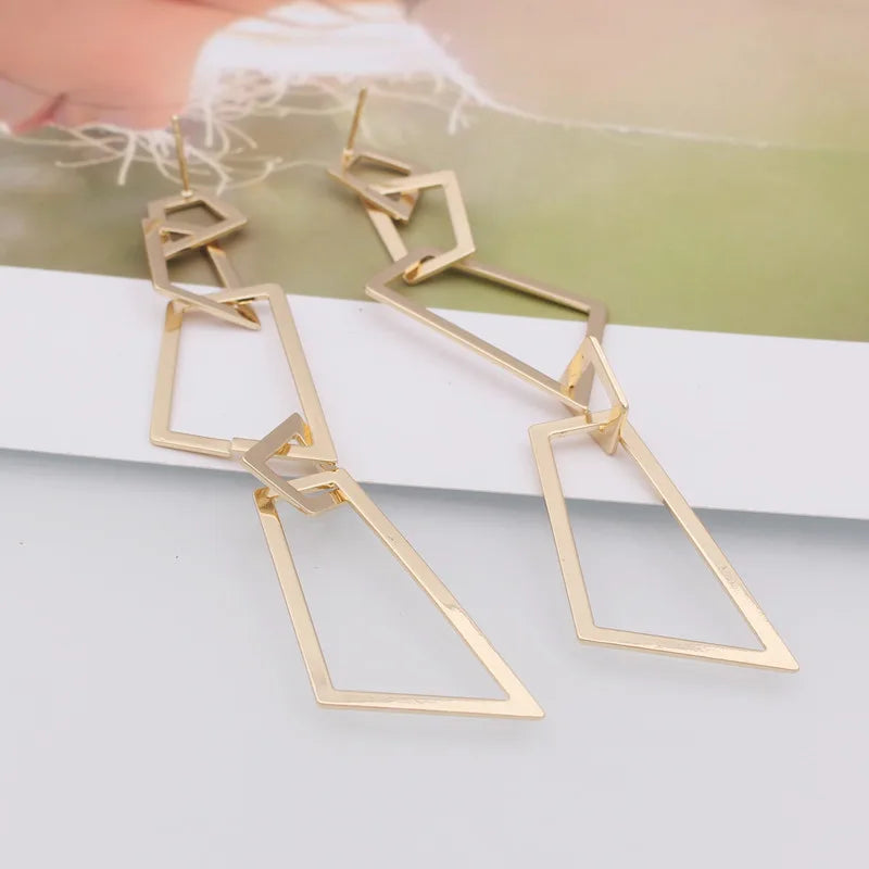 Long Irregular Geometric Earrings