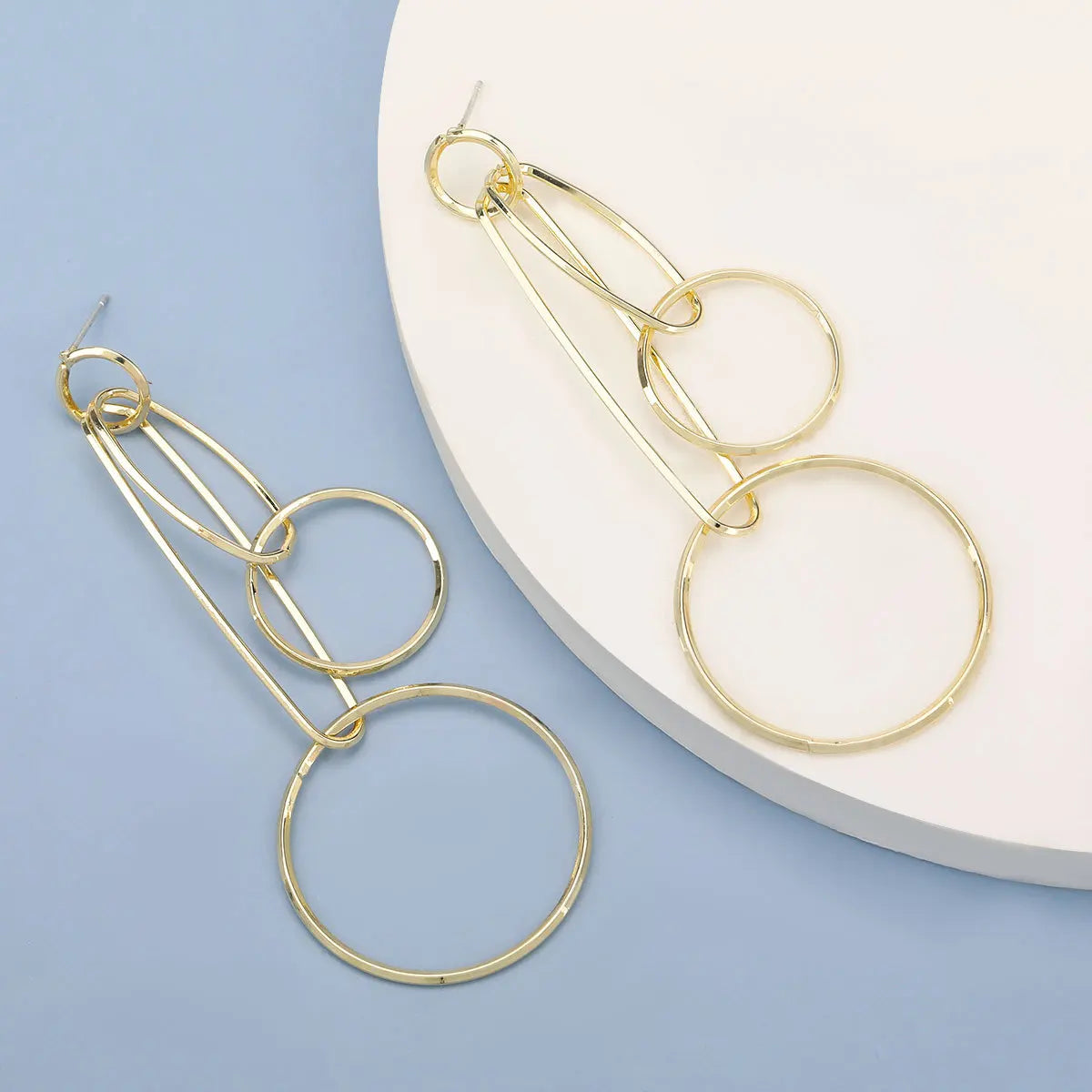 Long Dangling Simple Hollow Drop Earrings