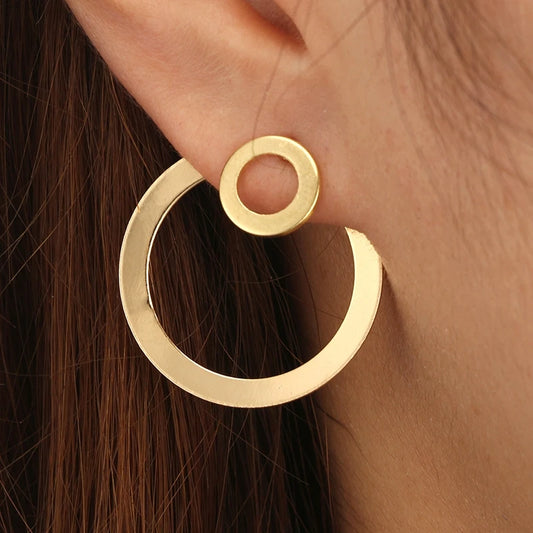 Double Circle Stud Earrings