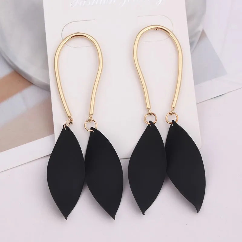 Double Leaves Drop Earring