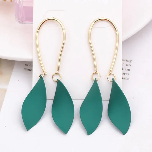 Double Leaves Drop Earring