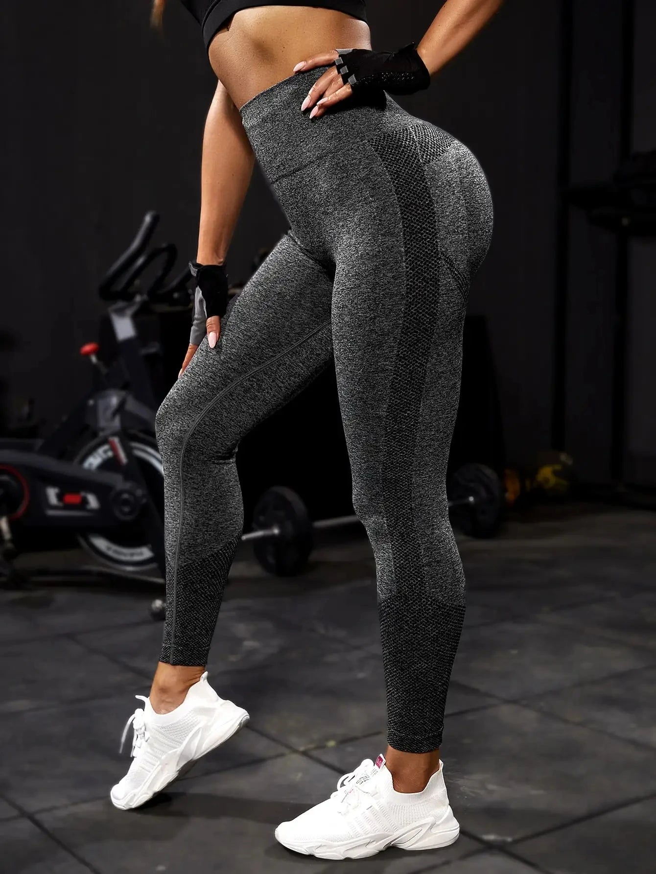 Women's Pants 2 Piece Yoga Legging Seamless Workout High Waist Butt Liftings Athletic Leggings