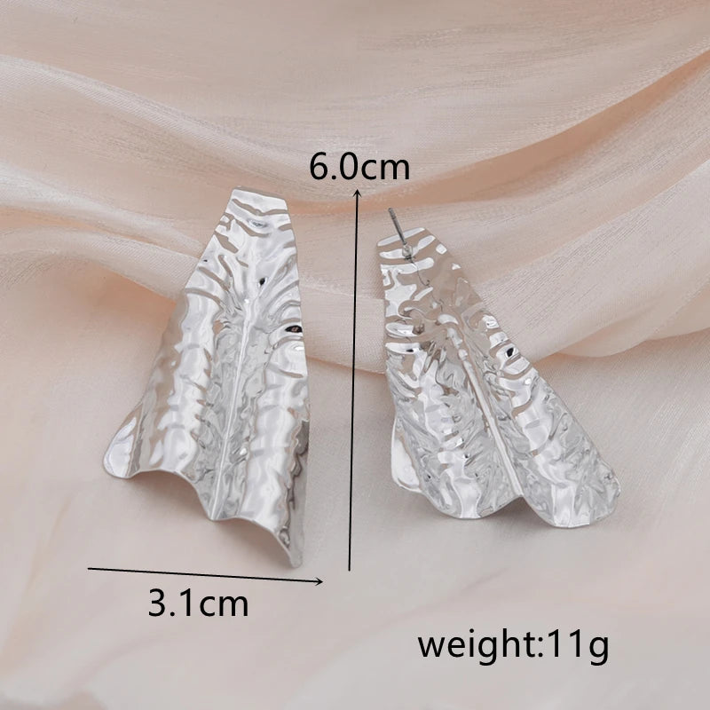 Big Fold Irregular Surface Earrings