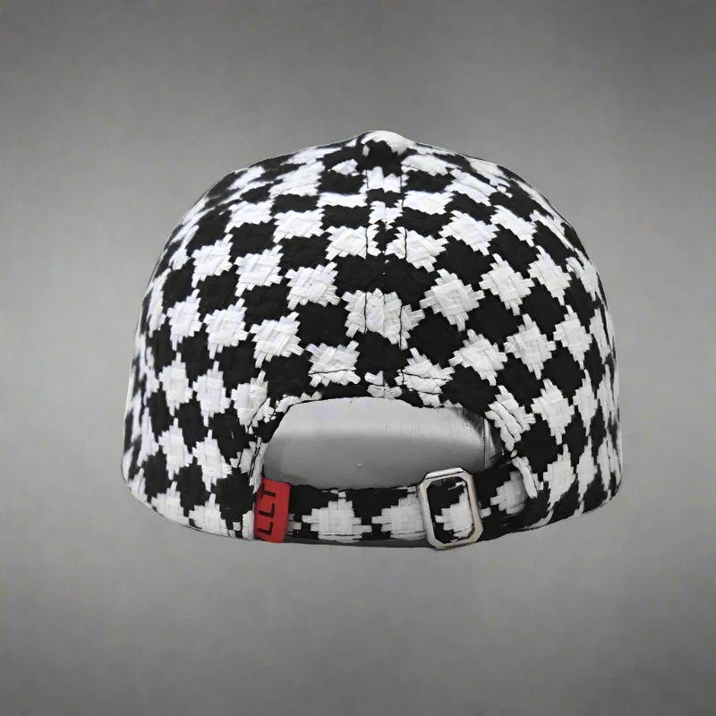 Black Gray Plaid Baseball Cap