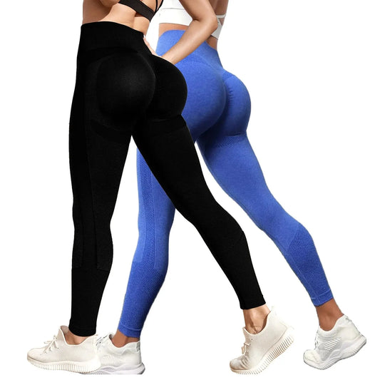 Women's Pants 2 Piece Yoga Legging Seamless Workout High Waist Butt Liftings Athletic Leggings