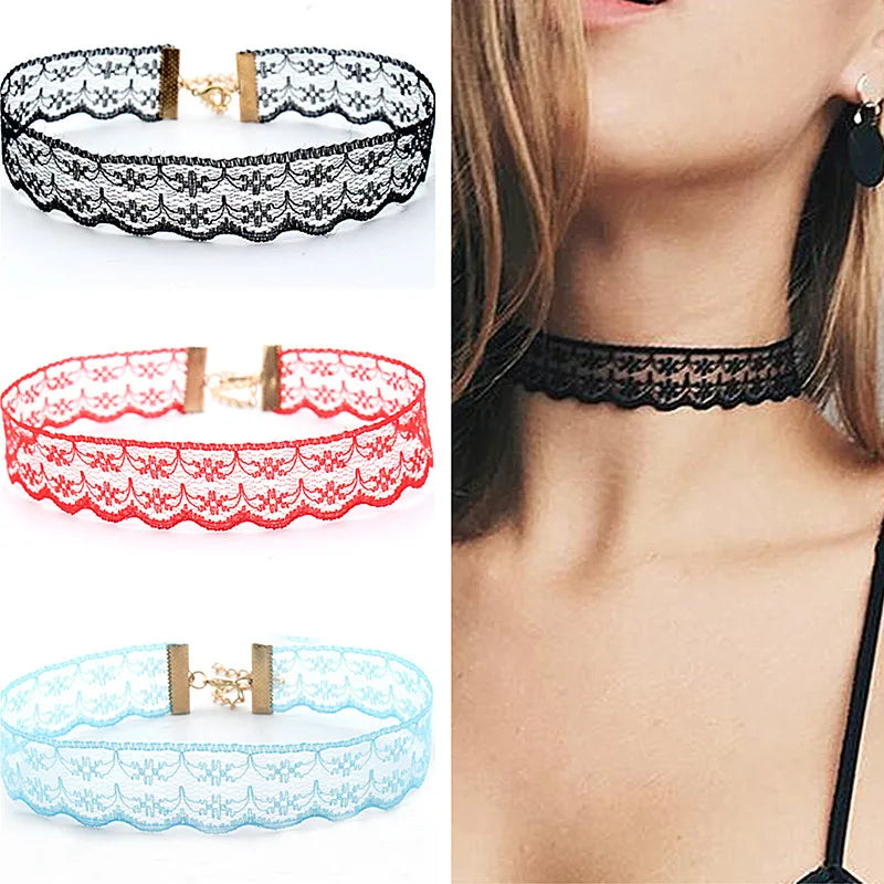 Sexy Short Lace Necklaces Hollow Choker Collar