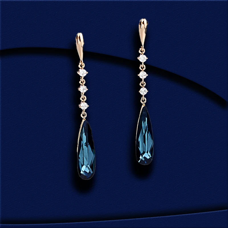 Blue Pendant Earrings