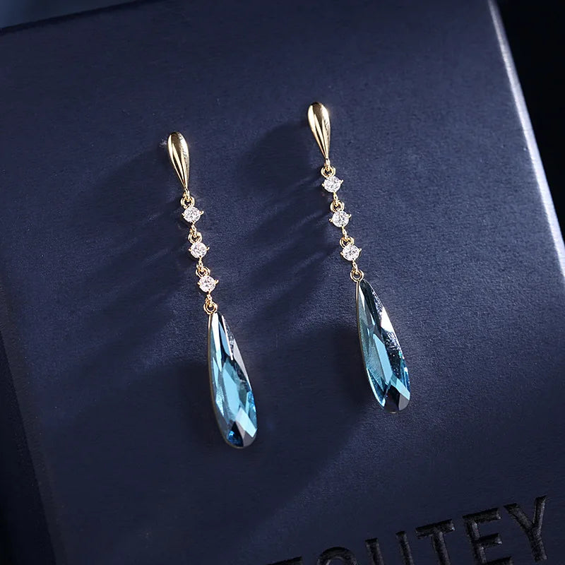 Blue Pendant Earrings