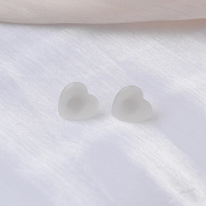 Delicate Opal Heart Stud Earrings