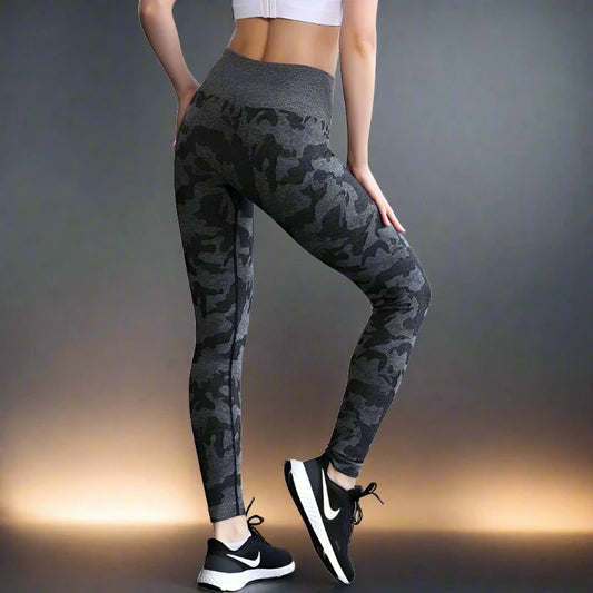 Seamless Stretch Camo Workout Yoga Pants